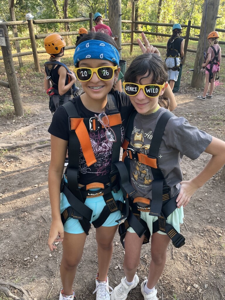 students at ropes course at jenks wild