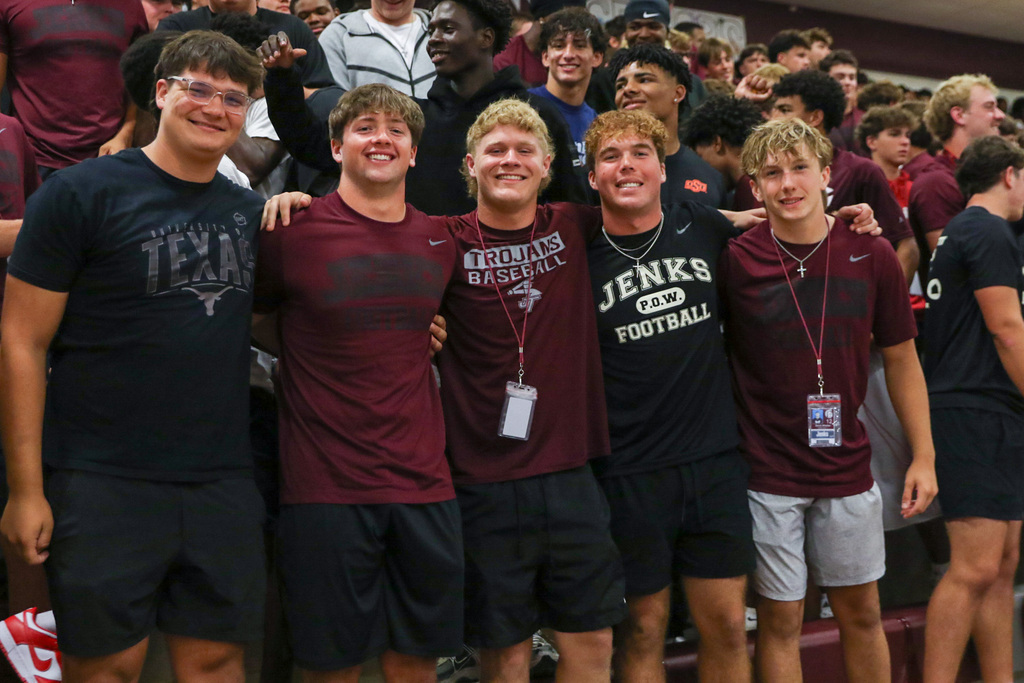 group photo of 5 football players
