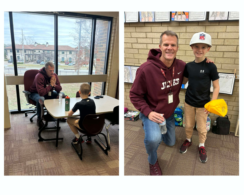 Students interviewing Dr. Butterfield and Clay Martin