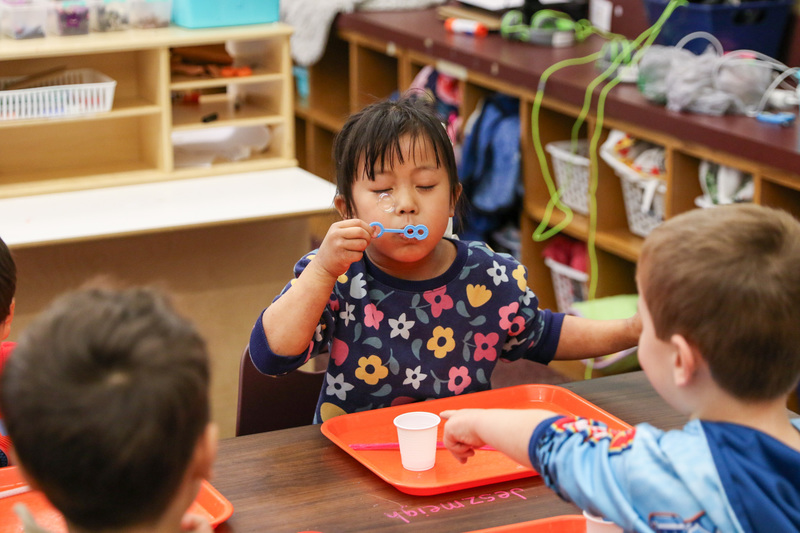 blowing bubbles with discovery lab