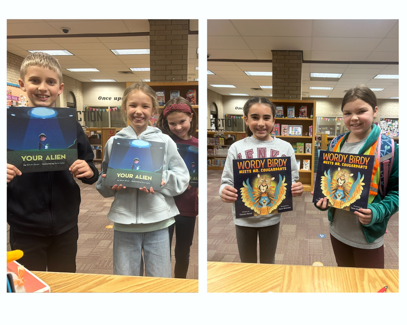 Students standing with books