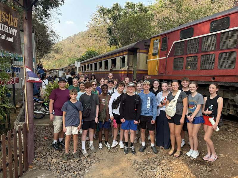 Thailand Train and students