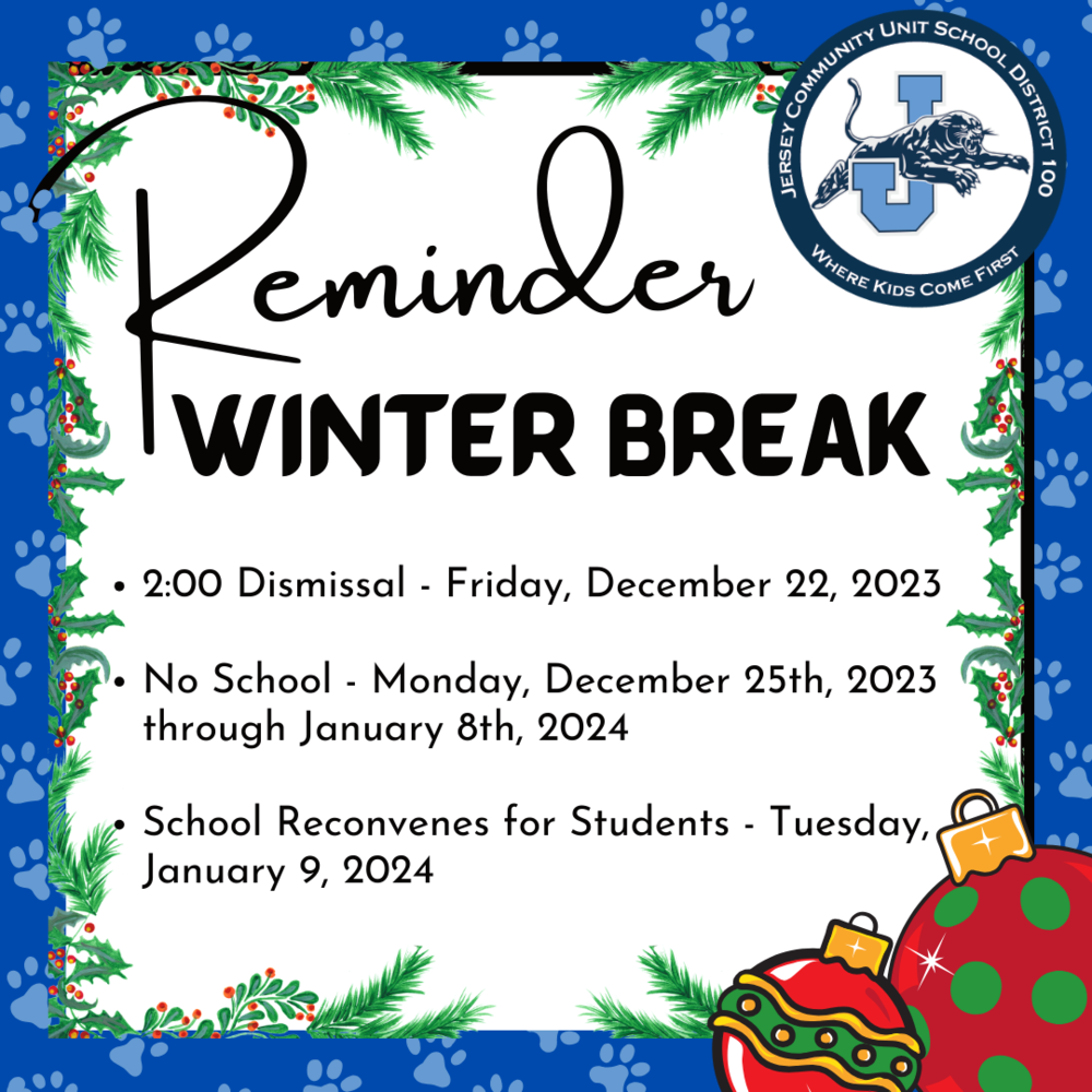 Winter Break 2023 Jersey CUSD 100
