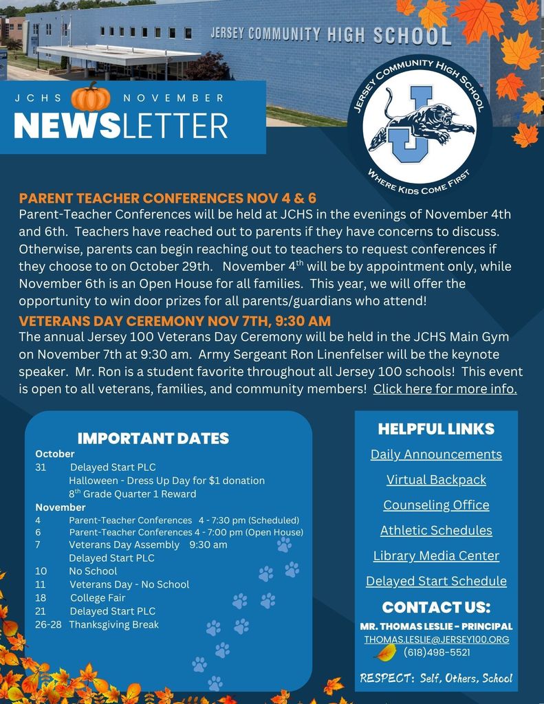 JCHS November School Newsletter