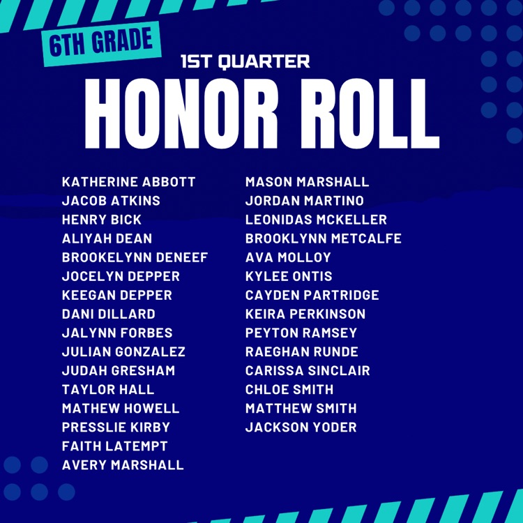 6th grade Honor Roll