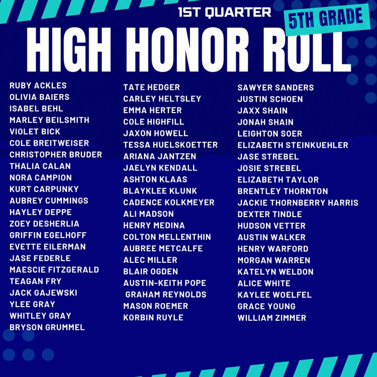 5th grade High Honor Roll