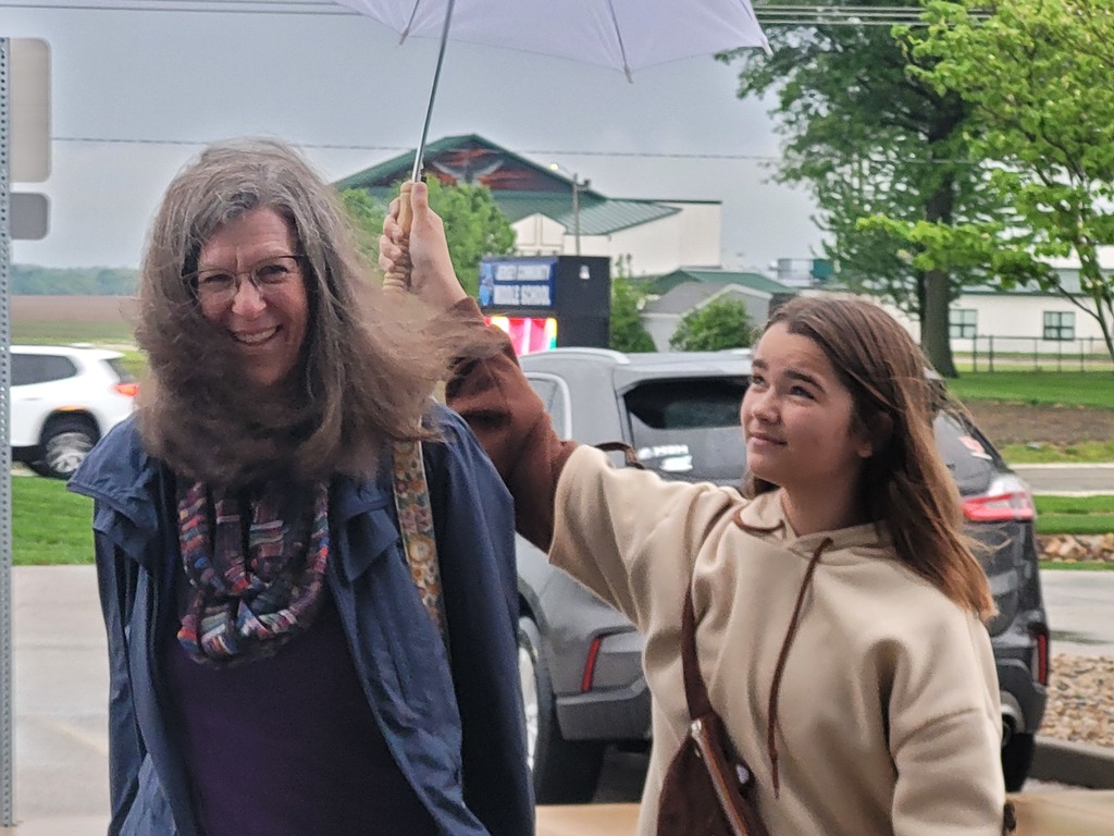 Student greeters ushered Megan Freeman into the building.