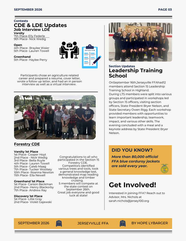 FFA Newsletter Sept