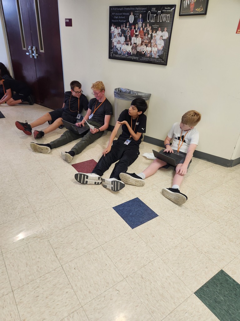Students coding drones