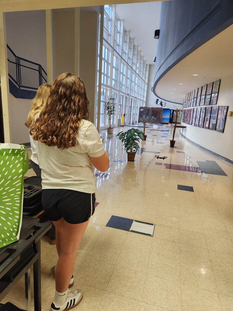 Students flying drones