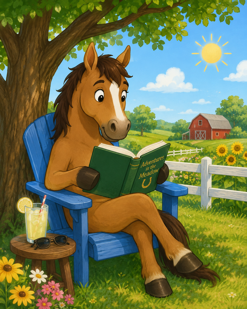 horse reading