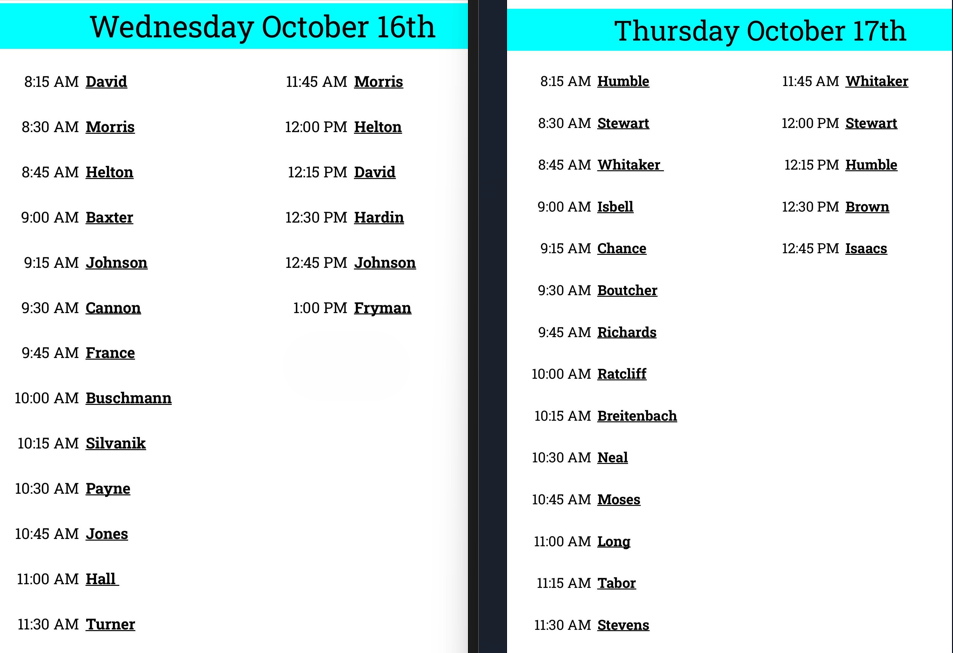 JELV Fall Picture Day Schedules 2024