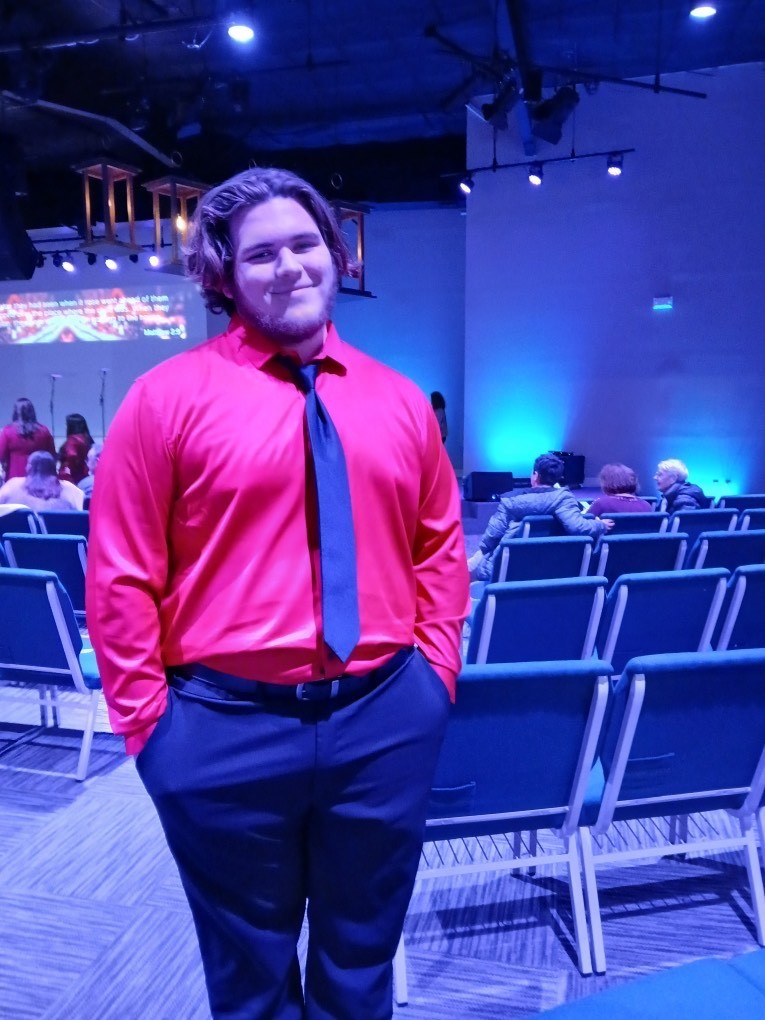 student in choir