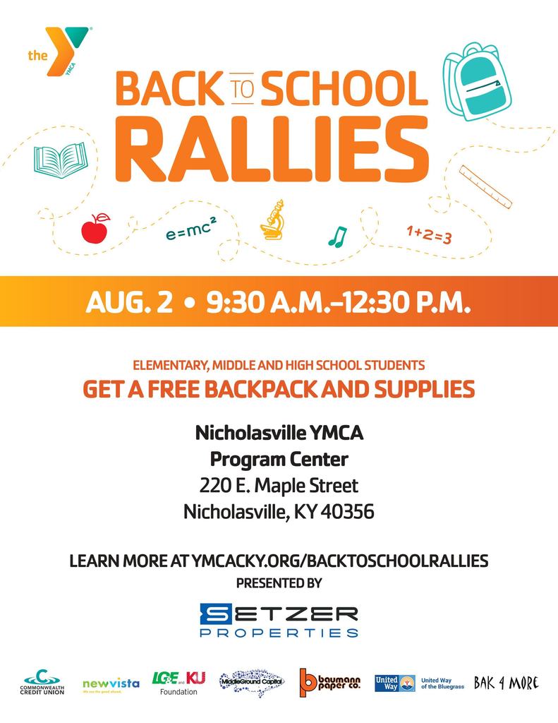 Back to School Rally August 2nd