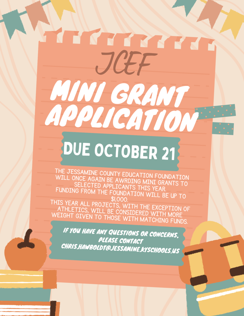 JCEF mini grant appliication announcement