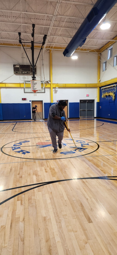 Trey preparing the floor