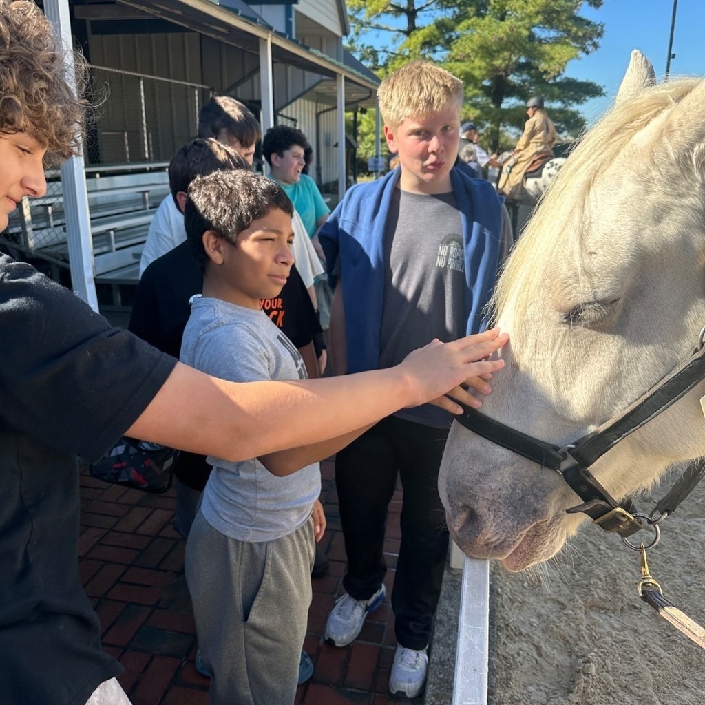 students with horse