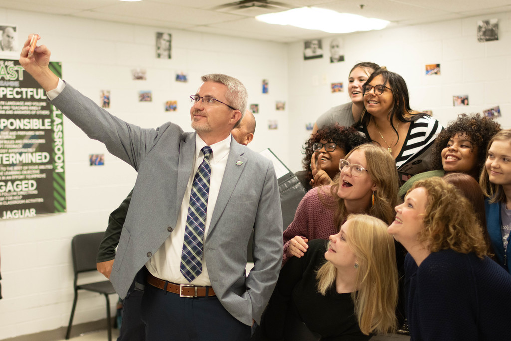 Commissioner Fletcher with students
