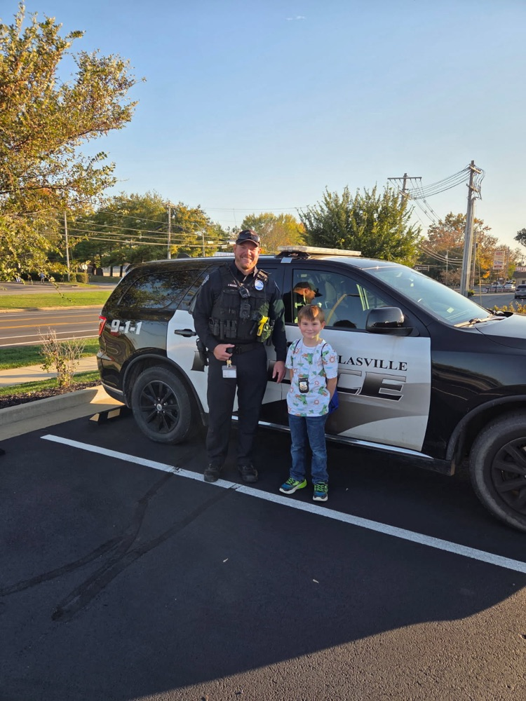 Officer, student and car