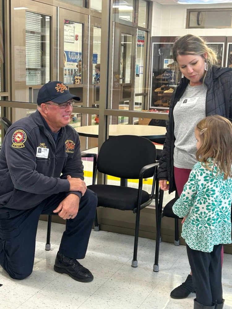Chief Cox and student