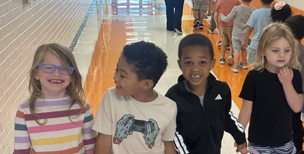 Friends in the hallways