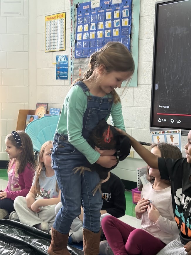 Students with chickens!