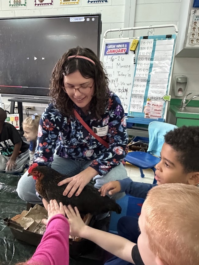 Students with chickens!