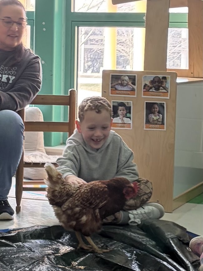 Students with chickens!