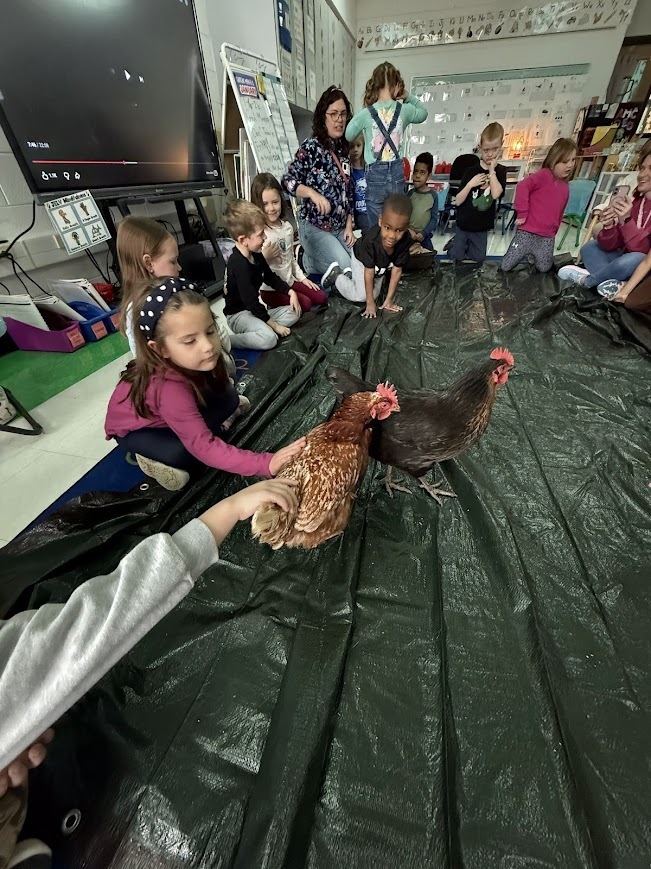 Students with chickens!