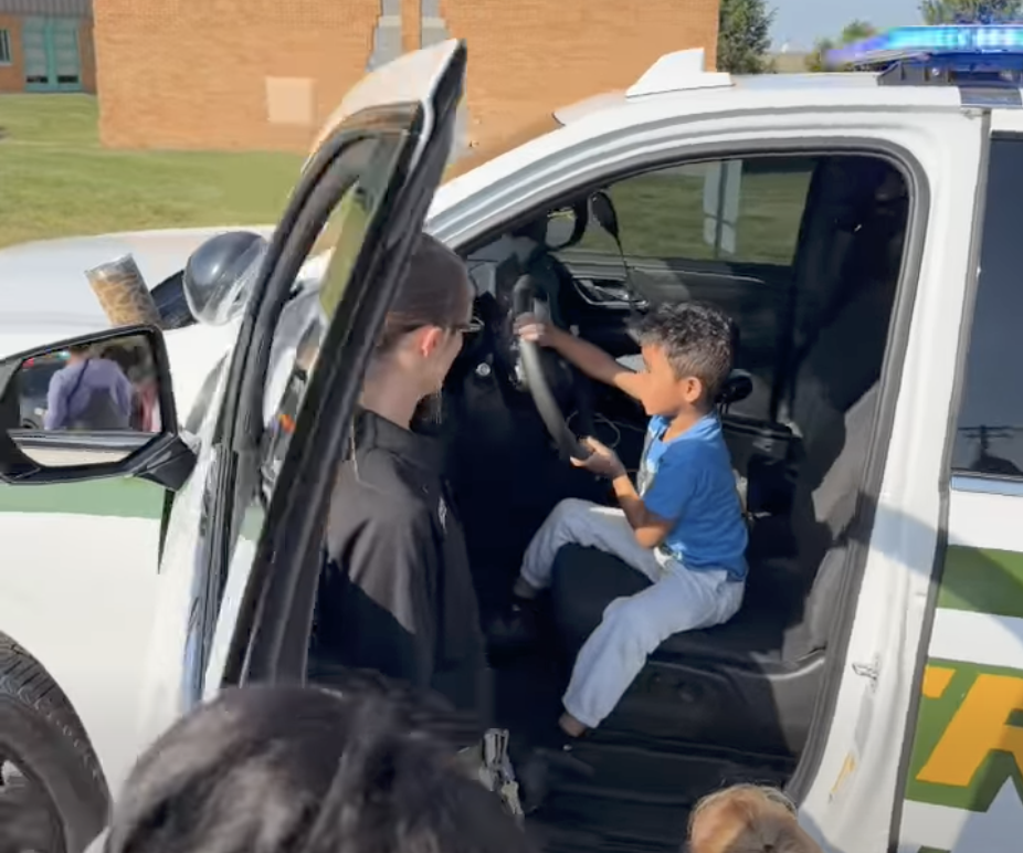Pre-School Students having a community helpers field trip