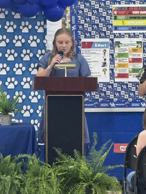 student speaking