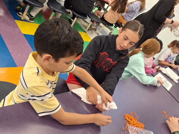 Our 5th graders helped 2nd grade with their tie-dye shirts. We can't wait to see how their designs turn out! 💫🥳