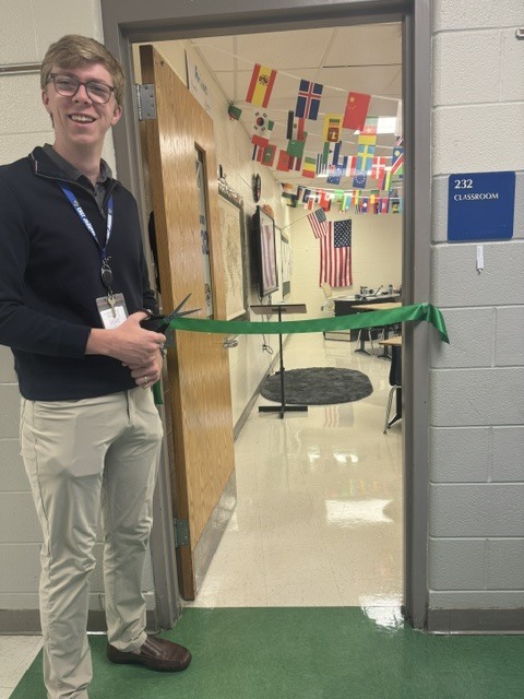 Mr. Paulus' ribbon cutting ceremony.