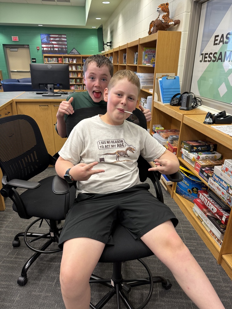 Student Aides bringing plenty of energy to the library.