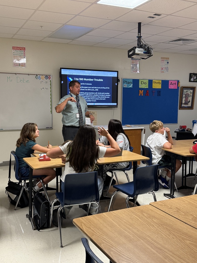 Mr. Dobie's class jumping into math concepts.