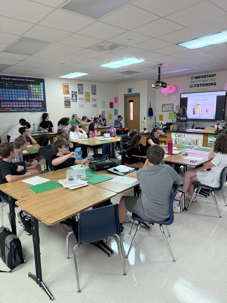 Mrs. Tidei's class learning lab safety.