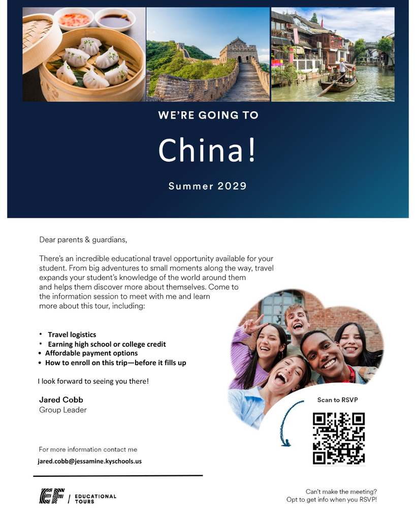 Infographic for an EF tour to China.