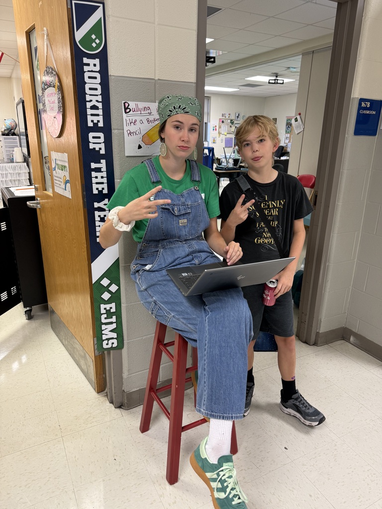 Mrs. Coop rocking green for 6th grade!