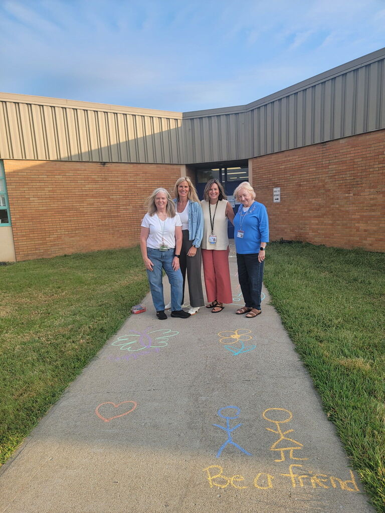 Staff at the Annex decorated the sidewalk for Suicide Awareness