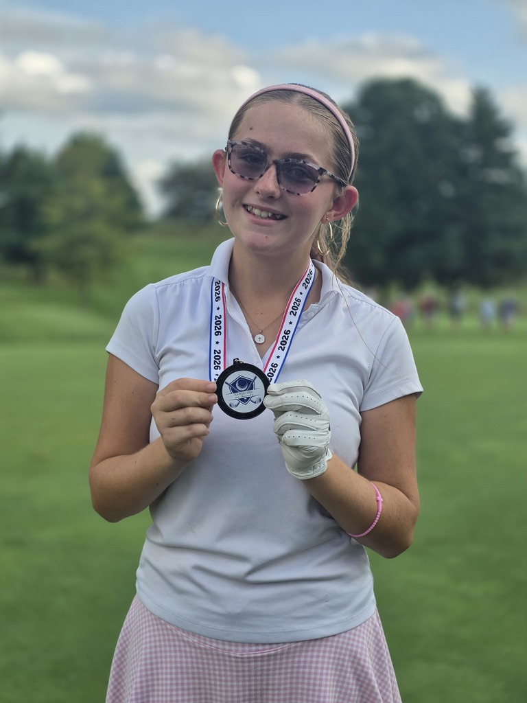 Mallory after qualifying for the Middle School State Golf Championship.