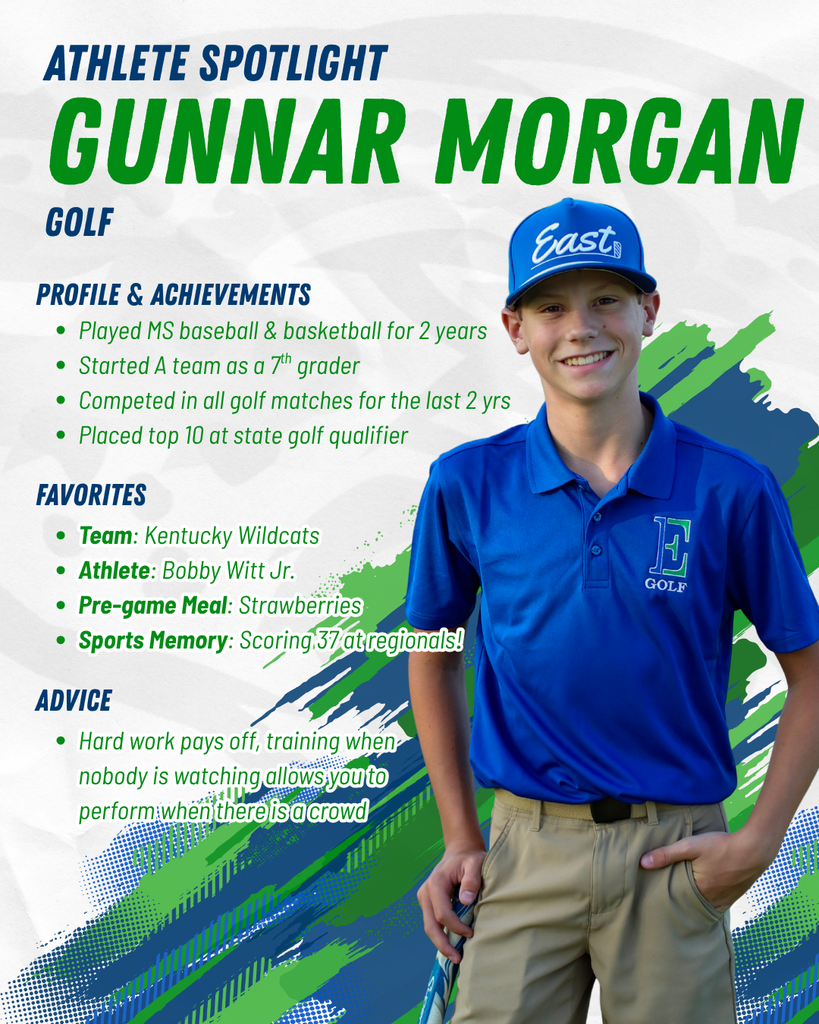 Gunnar Morgan being honored for EJMS's Athlete Spotlight.