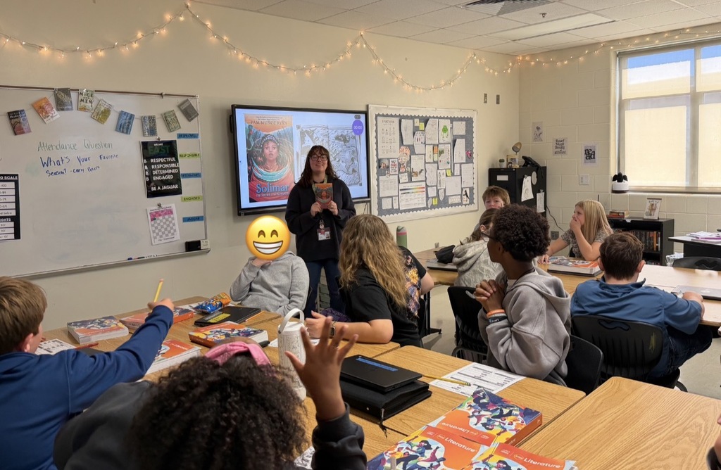 Mrs. Rollins’ class celebrating Hispanic Heritage Month through literature.