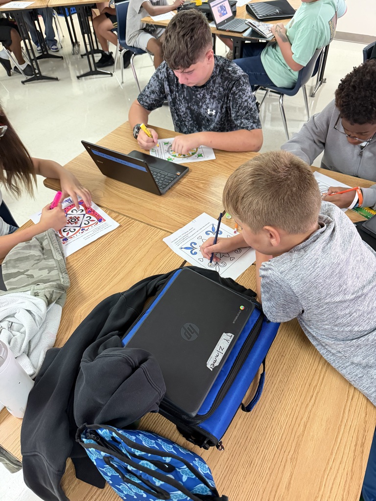 Mrs. Thompson's class created Talavera squares to celebrate Hispanic Heritage Month.
