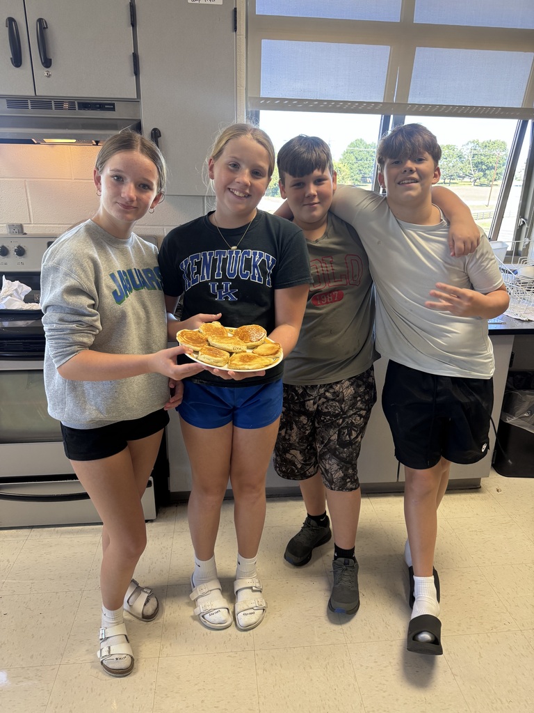 Mrs. Godbey's students whipping up some amazing pancakes for their cooking lab.