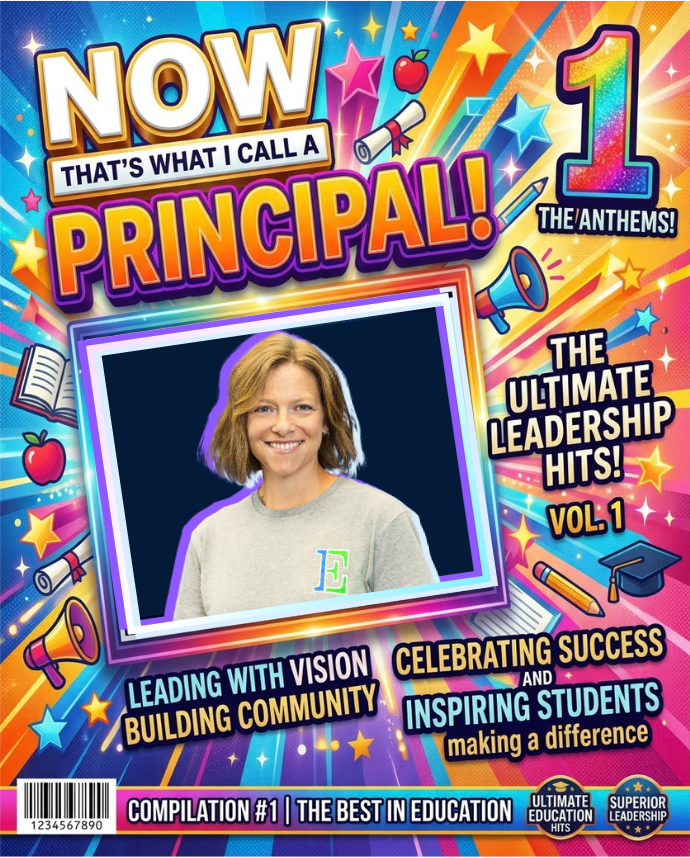 Graphic celebrating Principal Borders for all of her hard work during National Principal's Month!