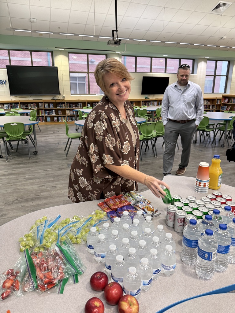 EJMS staff enjoying breakfast provided by our PTO.
