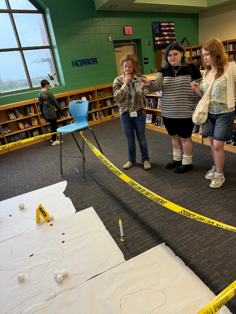 Mrs. Simpson, Mr. Warren, and Mr. Paulus' 8th grade classes teaming up to solve mysteries surrounding the Boston Massacre.