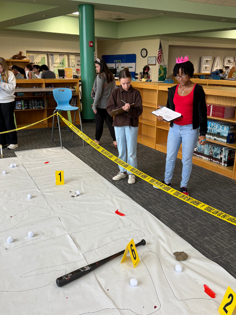 Mrs. Simpson, Mr. Warren, and Mr. Paulus' 8th grade classes teaming up to solve mysteries surrounding the Boston Massacre.