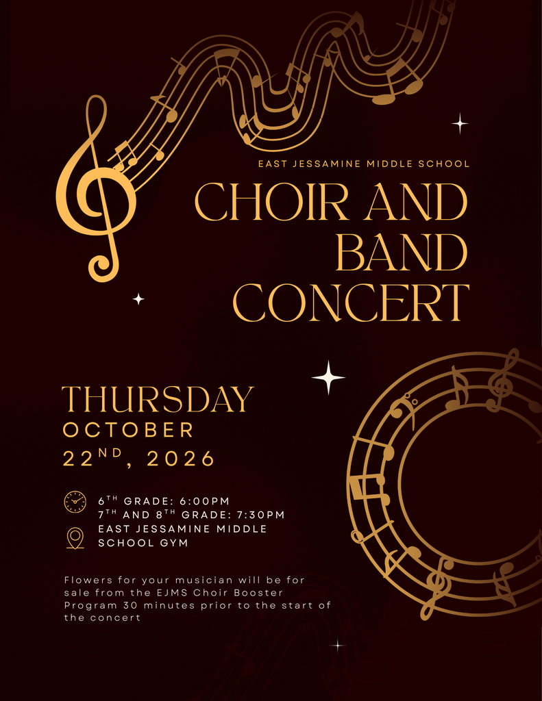EJMS Choir and Band Concert info.