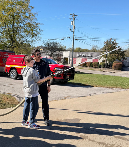 Mrs. Martin's class taking a visit to Station 3 to learn more about fire safety.